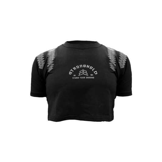 Black Cropped Stronghold Grip Shirt